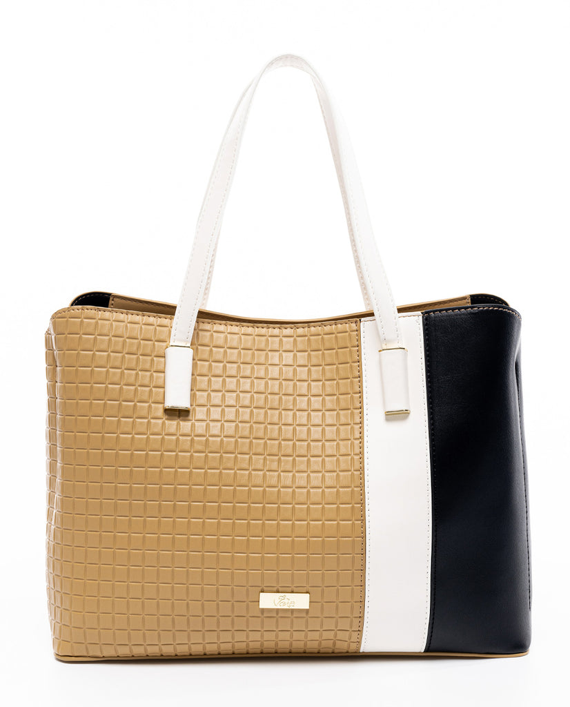 Women's Handbag/Crossbody Bag Veta - Tabac/White/Black