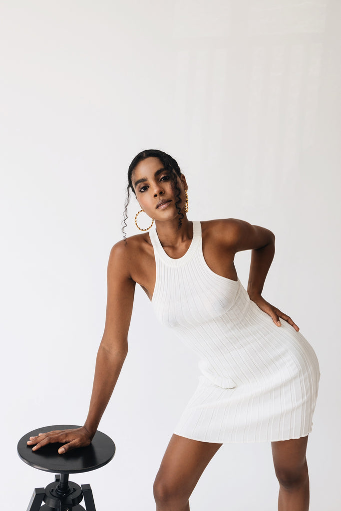 Amalfi knit mini Dress - Off white