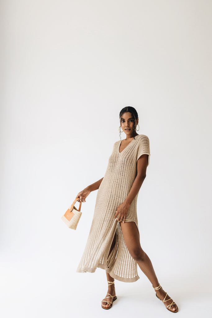 Astypalaia Πλεκτό Φόρεμα - Άμμου