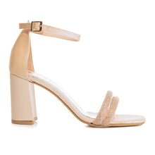 Load image into Gallery viewer, Satin Sandals with Strass - Nude
